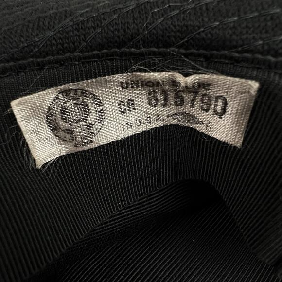 Vintage 1960's Black Wide Brim Hat Boucle Crown Mod Wool Felt Ribbon Bow Glam - Picture 9 of 11